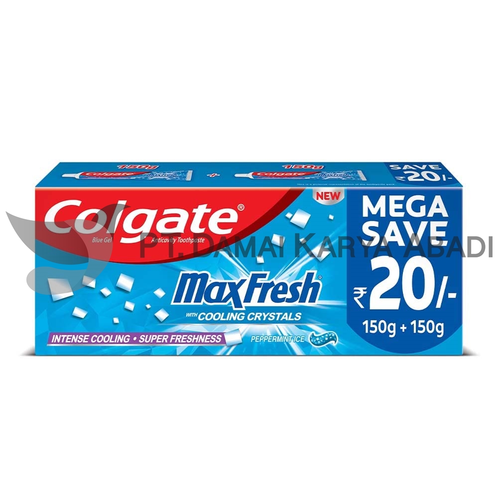 COLGATE MAX FRESH BLUE GEL PEPPERMINT ICE PACK OF 2